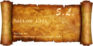 Saltzer Lili névjegykártya